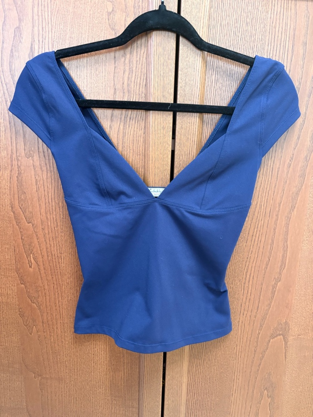 Free People Deep Royal Blue V-Neck Crop Top